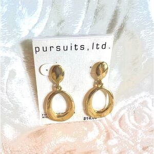 PURSUITS, LTD.💥VINTAGE~NWT💥TLRD Gold/Silver Nickel Free Pierced Earrings